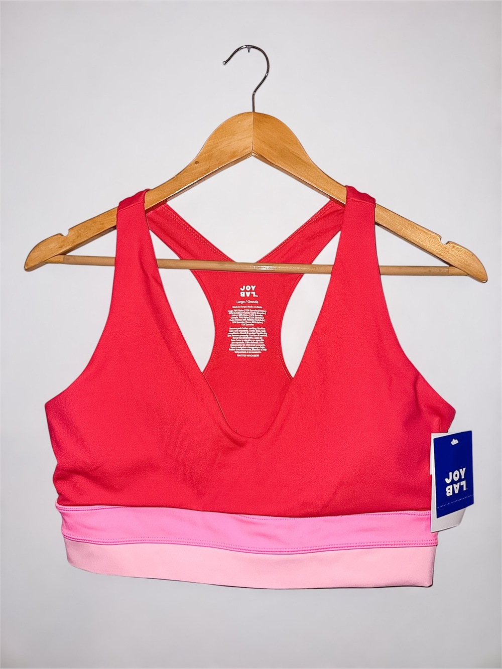 New JoyLab Longline Bra Azalea Size Large